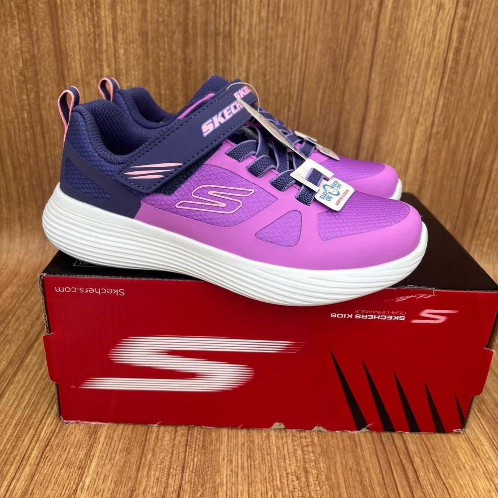 NEW Skechers Go Run 400 V2 Kids 13 Purple Blue Trace Track Sneakers 303852L/PRBL